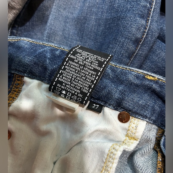 7 For All Mankind Ankle Skinny Jeans Reverse Step Side Panel Mojave Dusk Size 27 - Picture 12 of 13